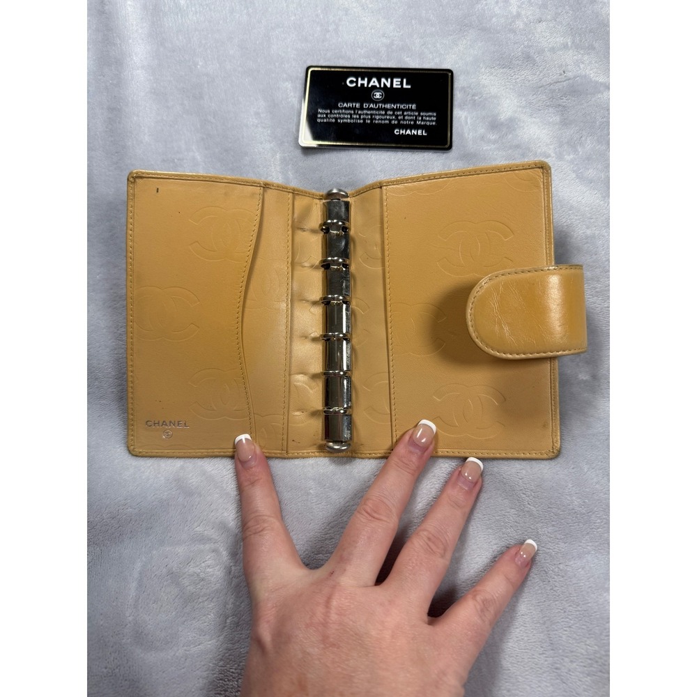 Chanel Quilted Cambone Agenda/Passport Holder Tan/Black - Picture 3 of 15